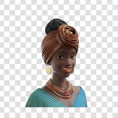 Mulher Negra Afro Elemento Psd Png