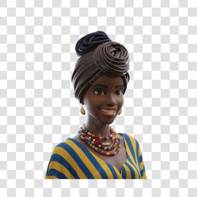 Mulher Negra Afro Elemento Psd Png