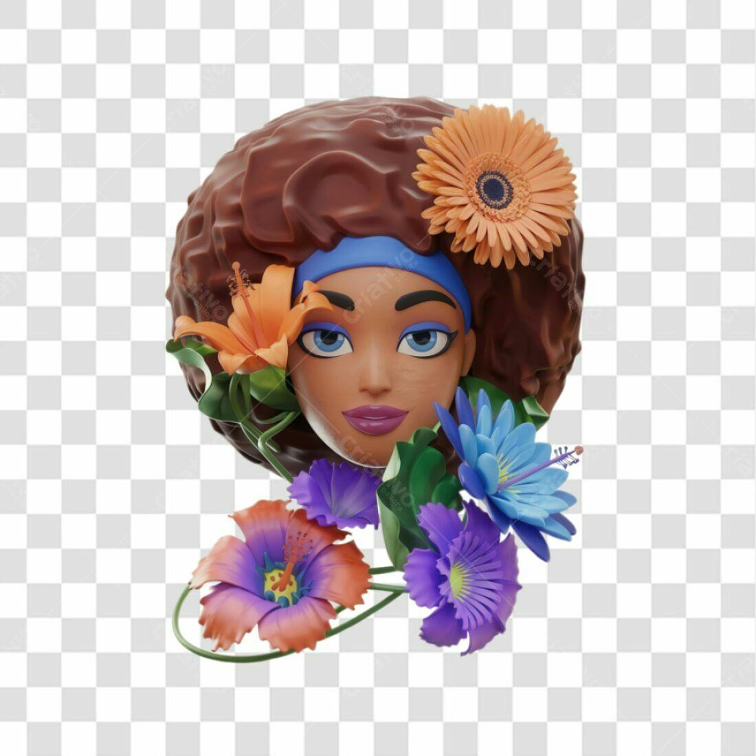 Icone Mulher Flores PNG com fundo transparente