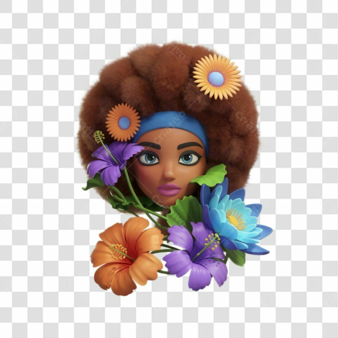 Icone Mulher Flores PNG com fundo transparente