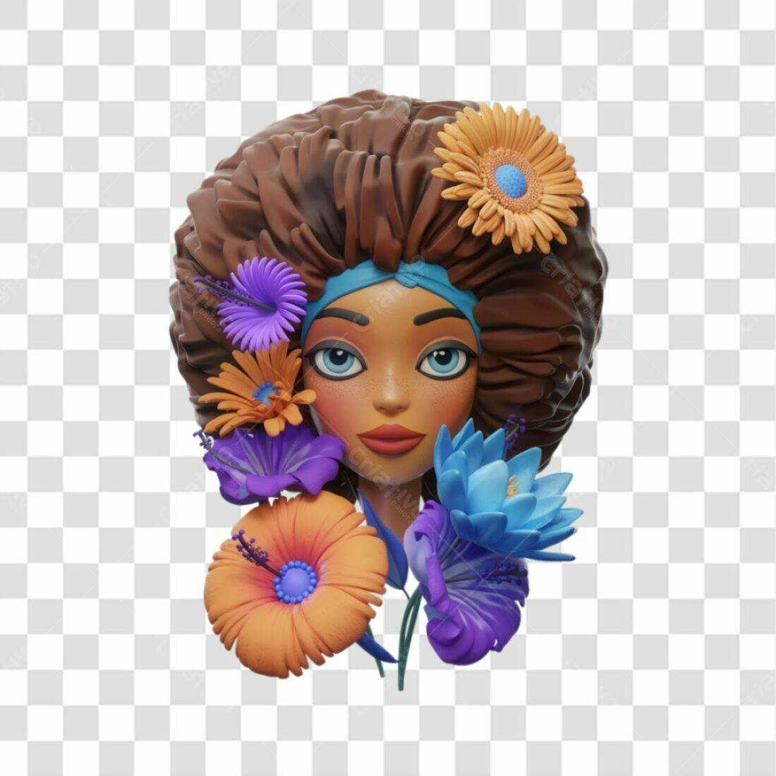 Icone Mulher Flores PNG com fundo transparente