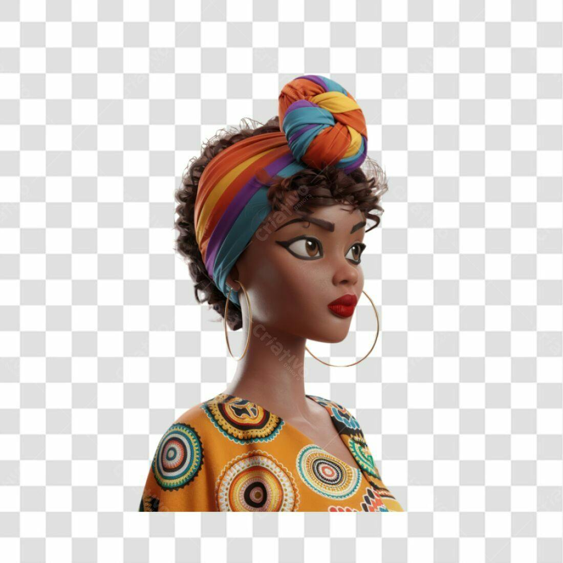 Icone mulher afro PNG com fundo transparente
