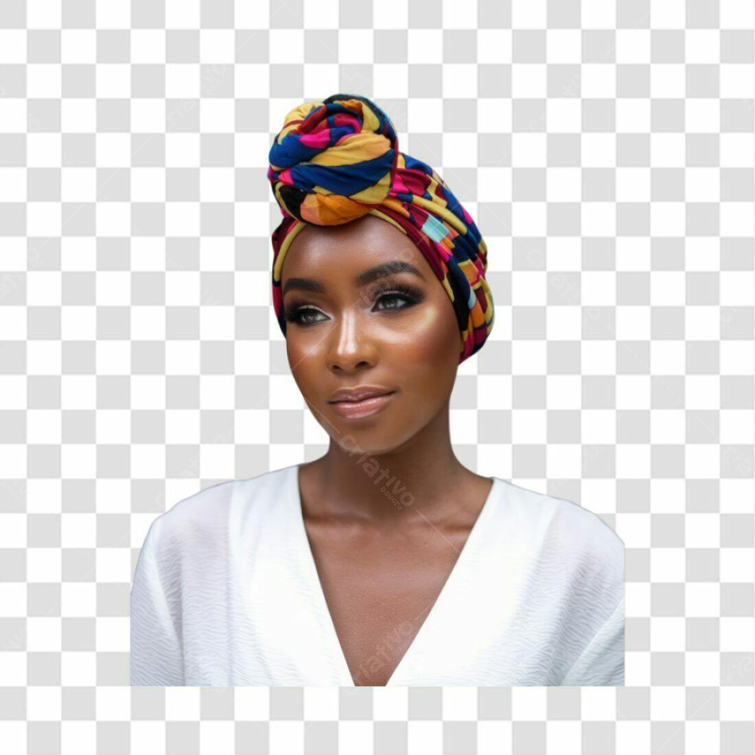 Icone turbante mulher negra PNG com fundo transparente