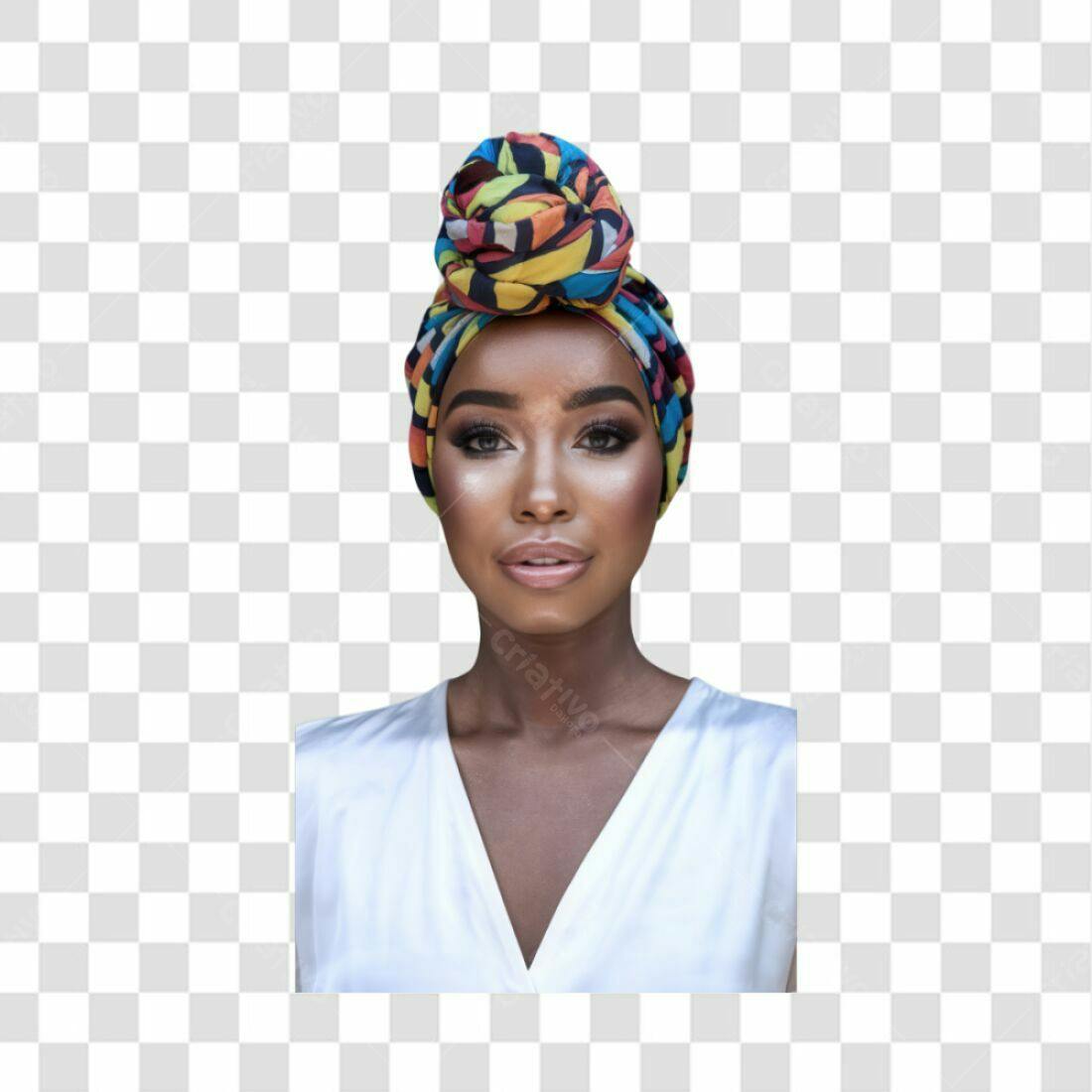Icone Mulher Negra com Turbante PNG com fundo transparente