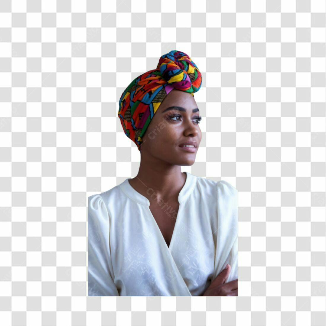 Icone Mulher Negra com Turbante PNG com fundo transparente