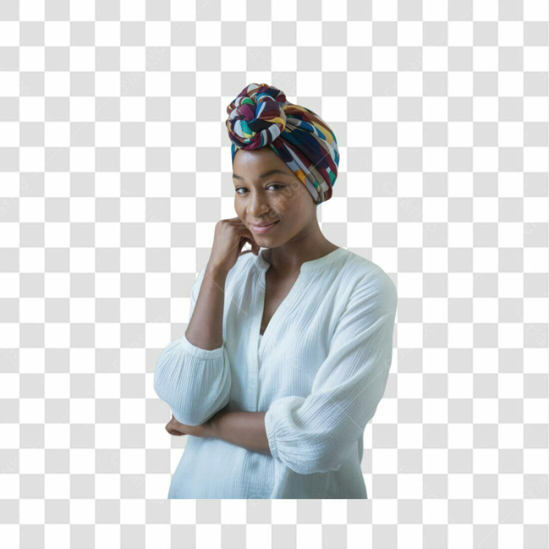 Imagem PNG com fundo transparente Mulher Negra turbante