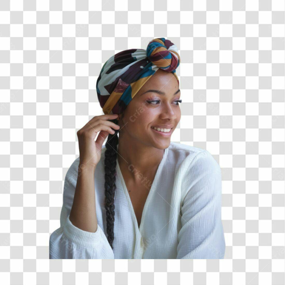 Imagem PNG com fundo transparente Mulher negra turbante