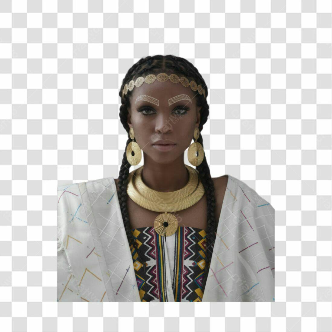 Fotografia Modelo Afro PNG com fundo transparente