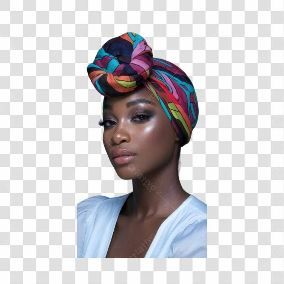Imagem PNG com fundo transparente Mulher Negra Turbante