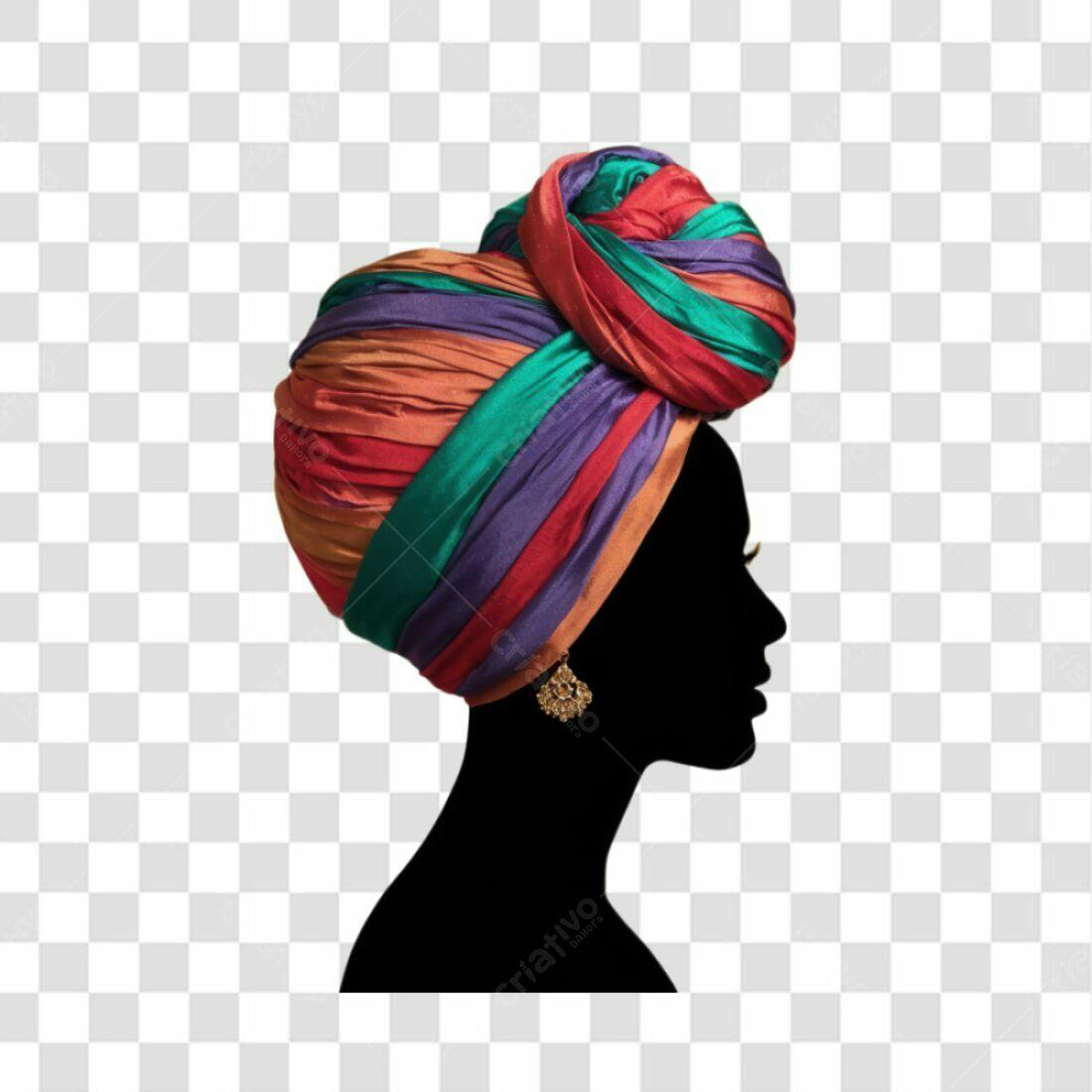 Icone turbante mulher negra PNG com fundo transparente