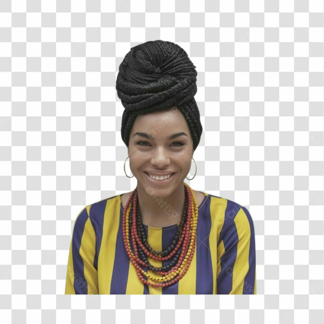 Foto PNG com fundo transparente Mulher Afro com tranças
