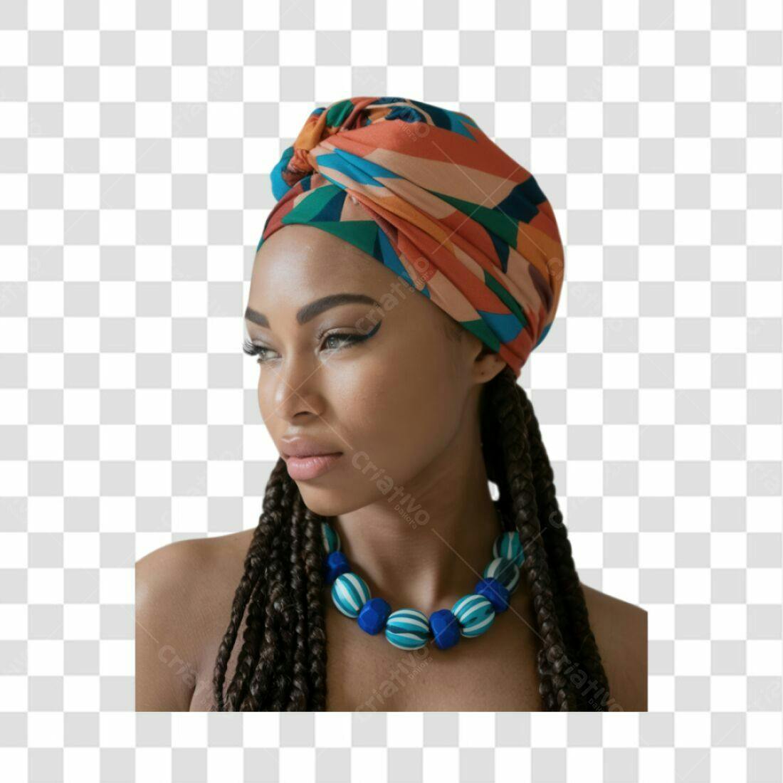 Icone turbante mulher negra PNG com fundo transparente
