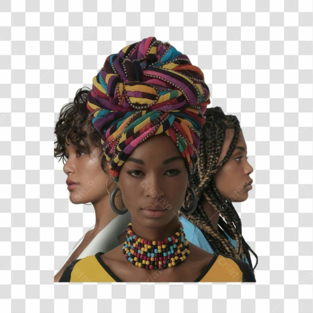 Icone Mulheres Afro PNG com fundo transparente