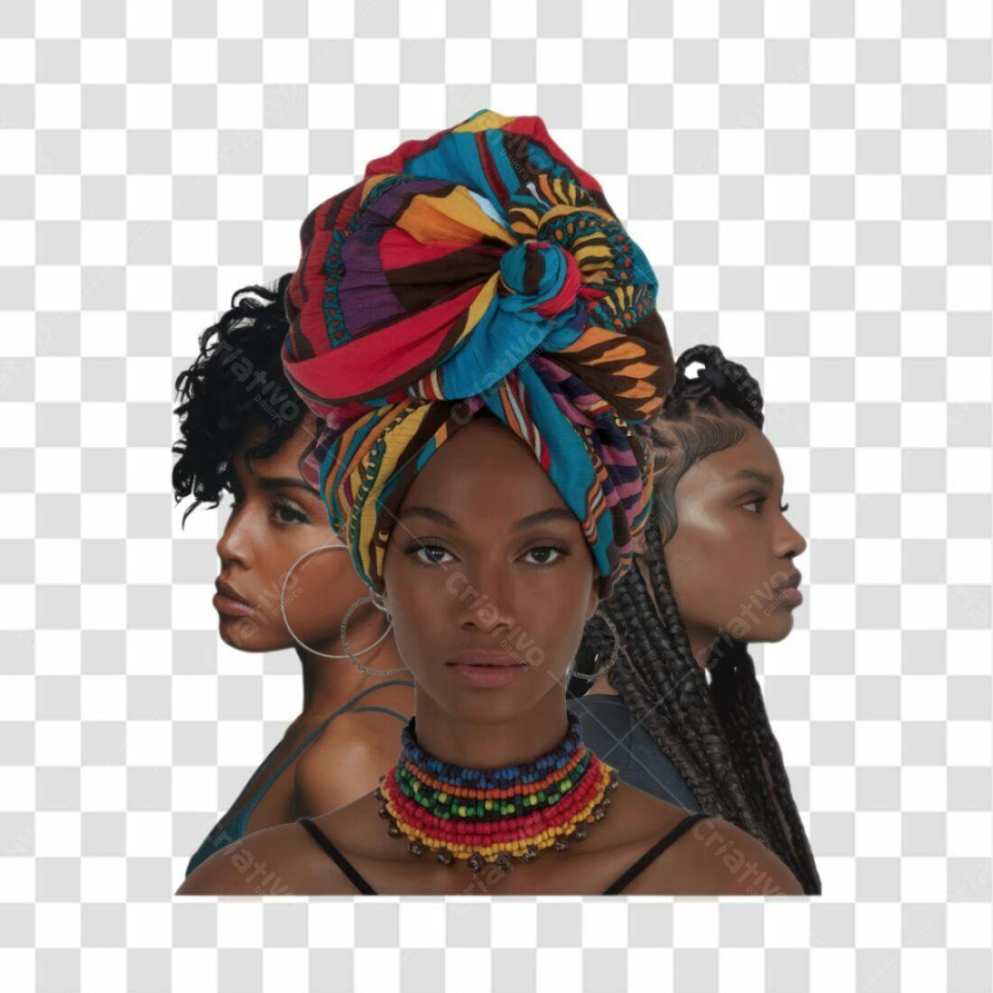 Icone Mulheres Afro PNG com fundo transparente