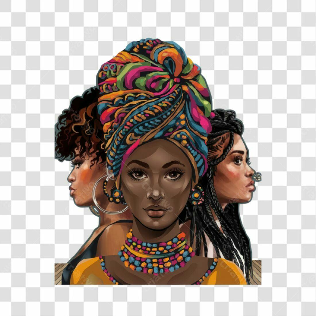 Icone Mulheres Afro PNG com fundo transparente