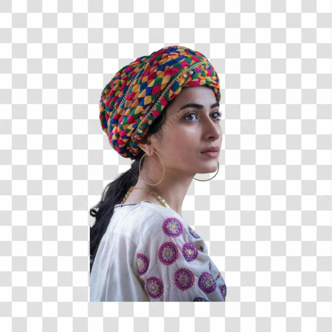 Icone Mulher com Turbante PNG com fundo transparente