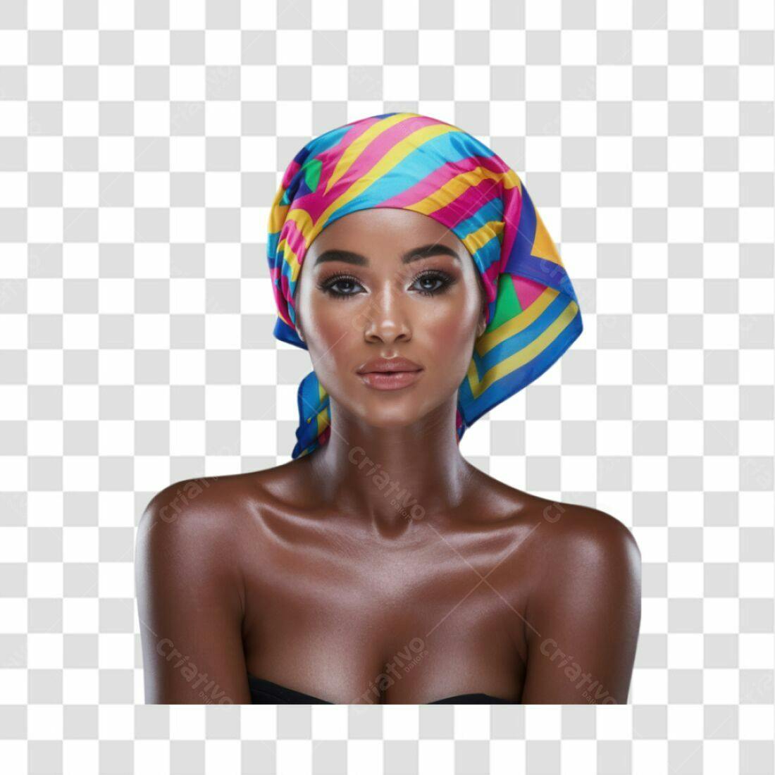 Icone Mulher Negra com Turbante PNG com fundo transparente