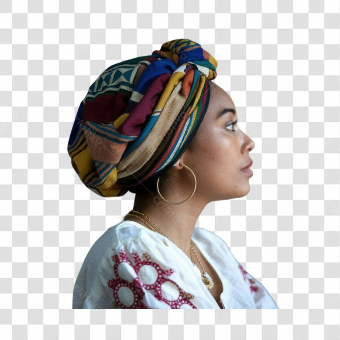Icone mulher turbante PNG com fundo transparente