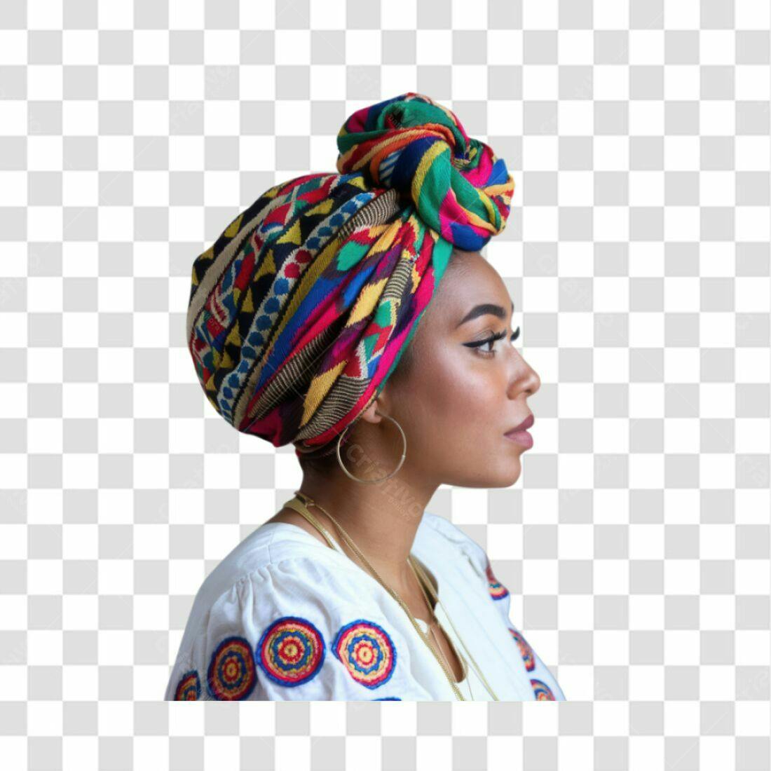Icone mulher turbante PNG com fundo transparente