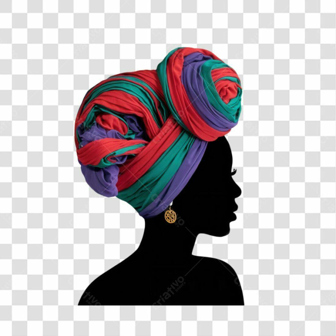 Icone turbante mulher negra PNG com fundo transparente