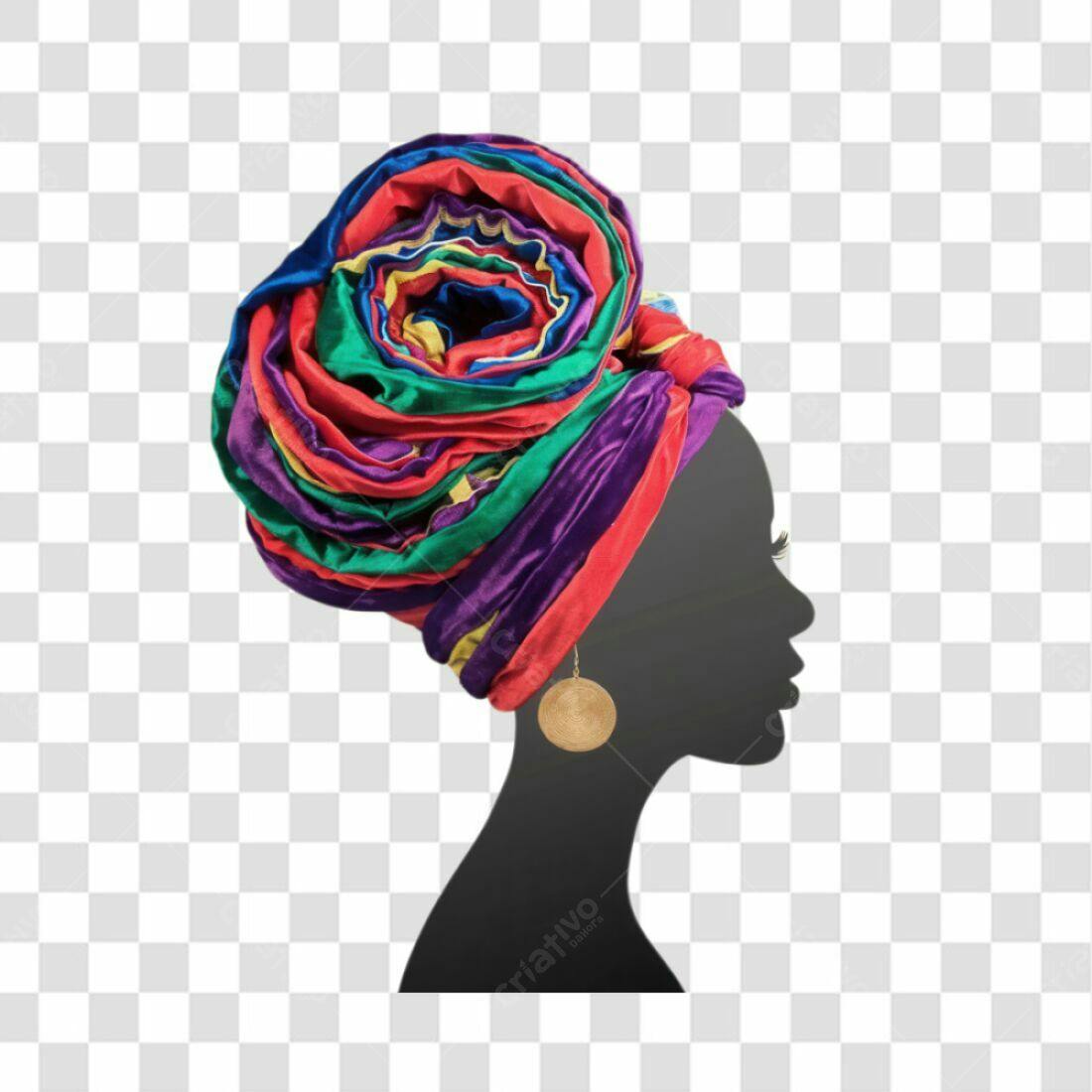 Icone Mulher com Turbante Africano PNG com fundo transparente