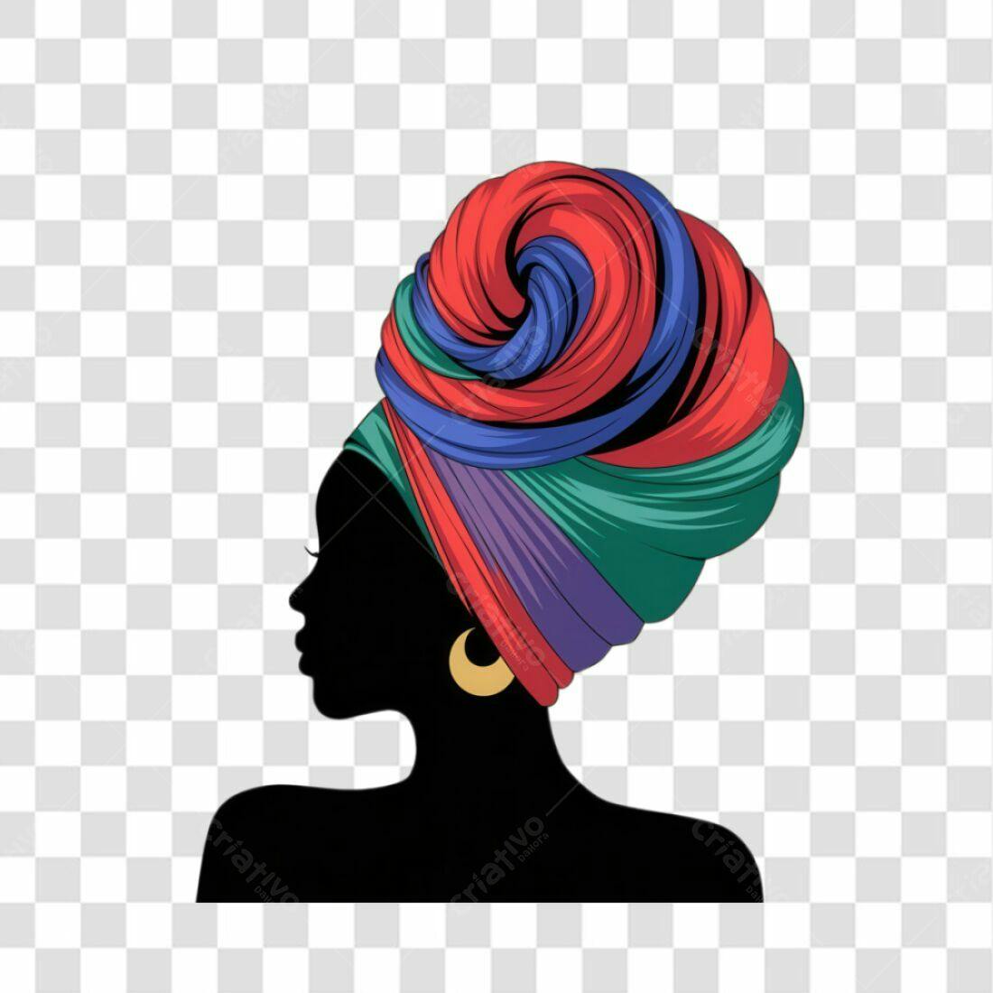 Icone Mulher com Turbante PNG com fundo transparente