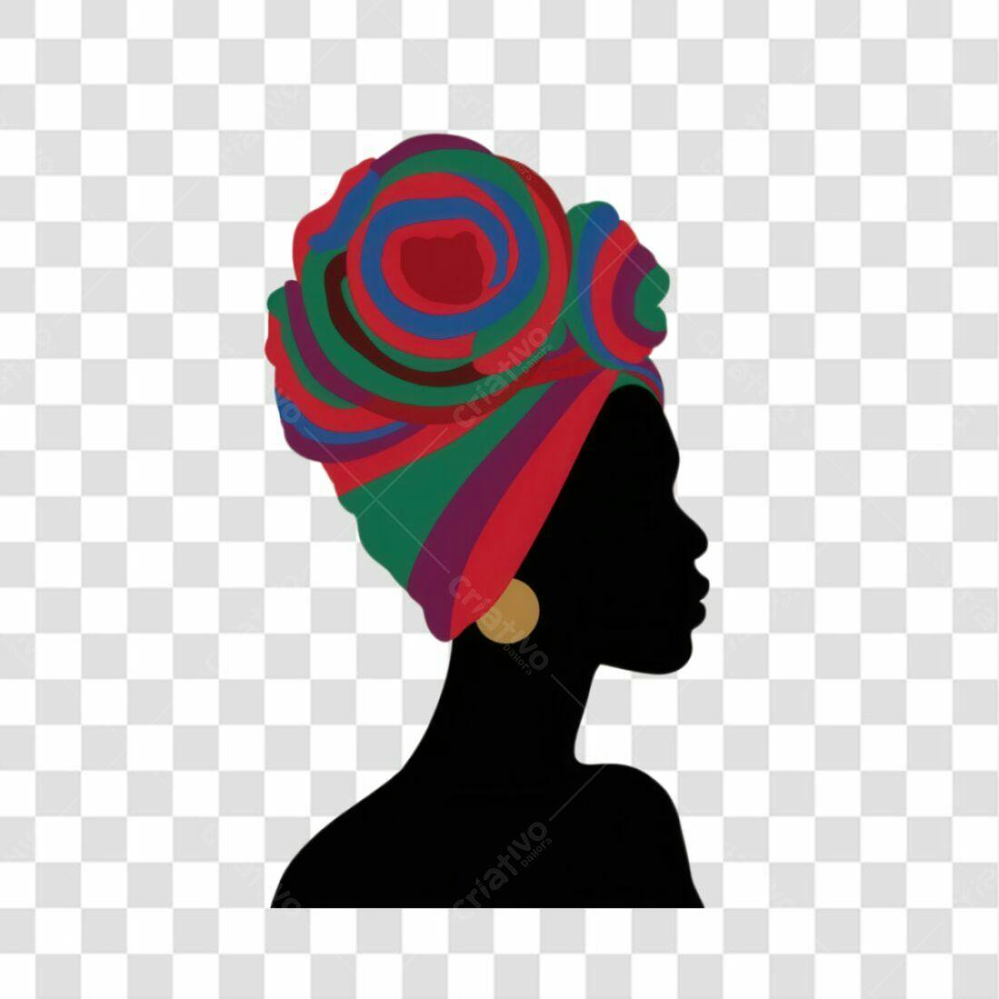 Icone Mulher com Turbante PNG com fundo transparente