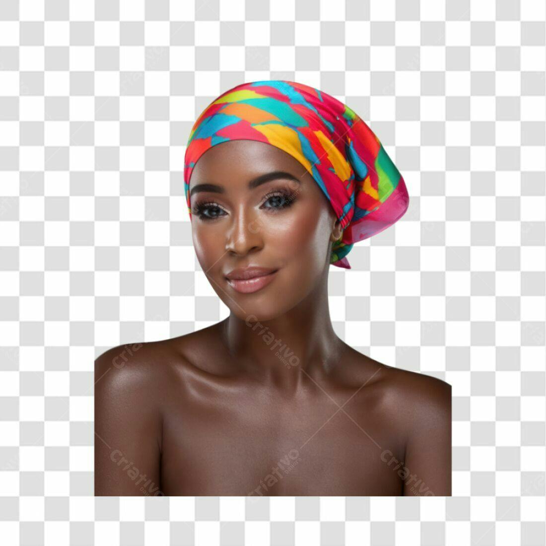 Icone Mulher Afro com turbante PNG com fundo transparente