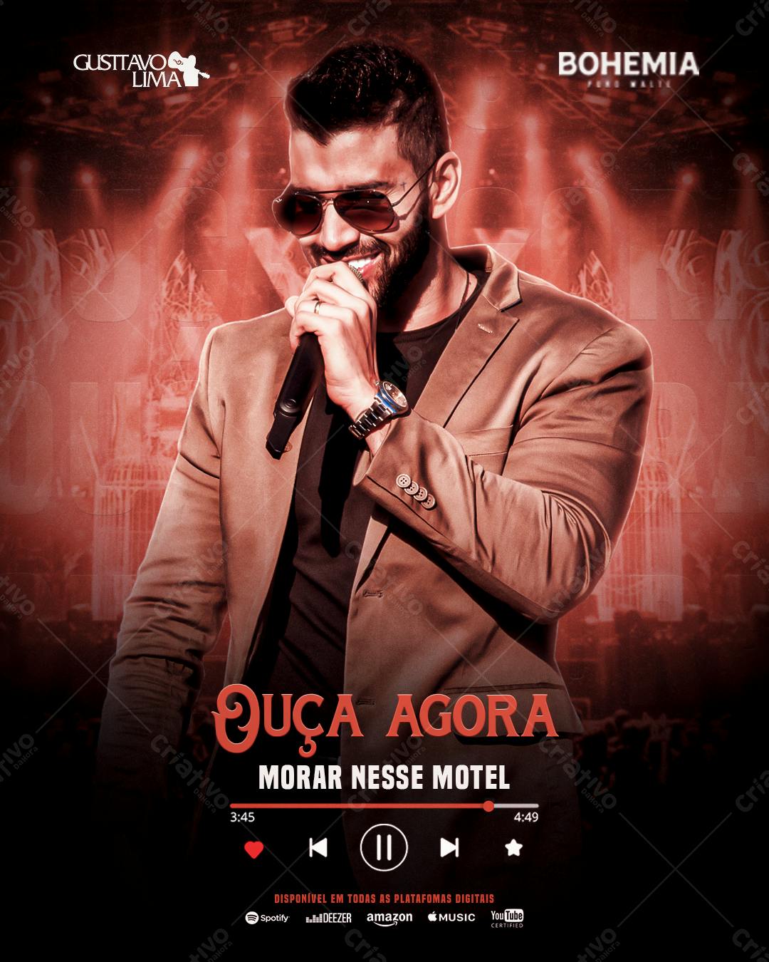 Flyer Musical Gusttavo Lima PSD Editável