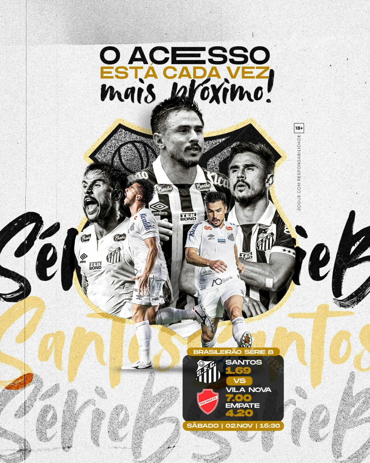 Flyer Jogo Santos x Vila Nova PSD Editável