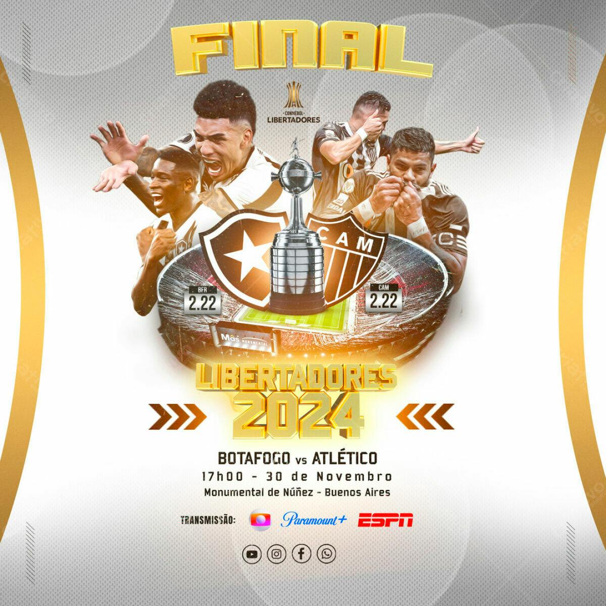 Flyer Final Libertadores 2024 PSD Editável