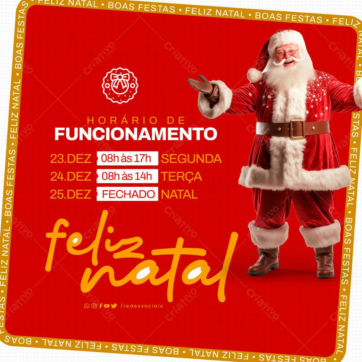 Flyer Natalino com Papai Noel PSD Editável