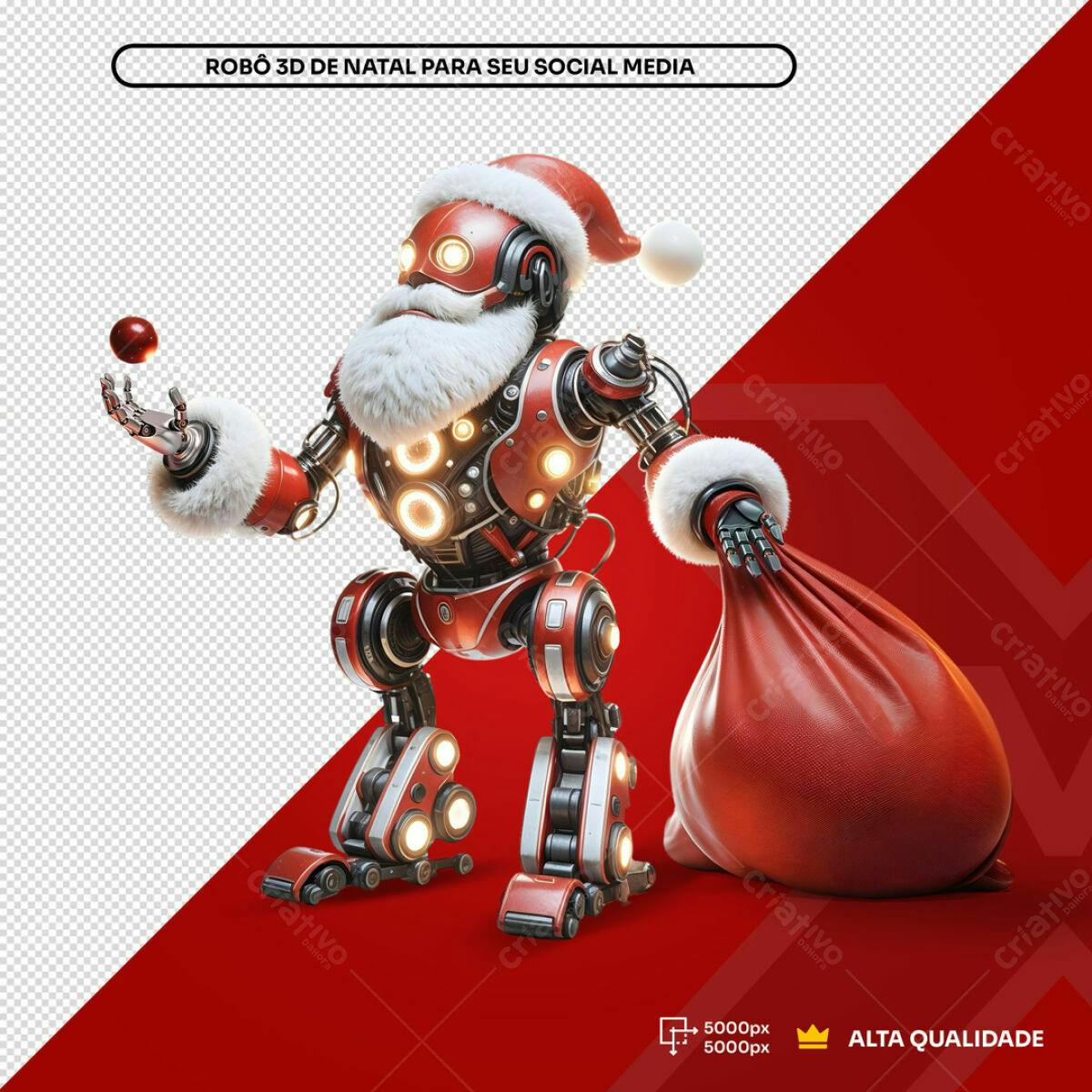 Robô Papai Noel Natalino PSD Editável