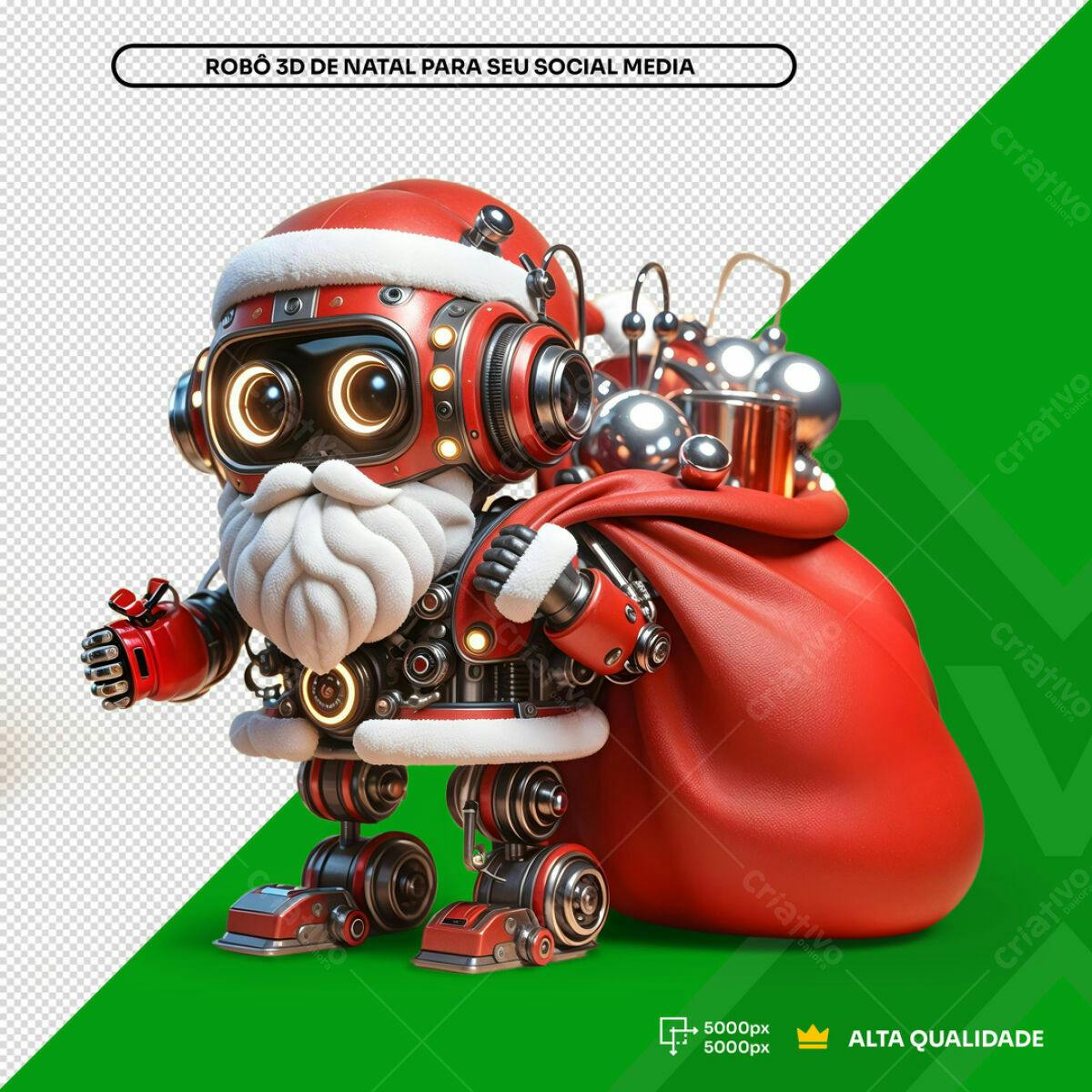 Robô Papai Noel Natalino PSD Editável