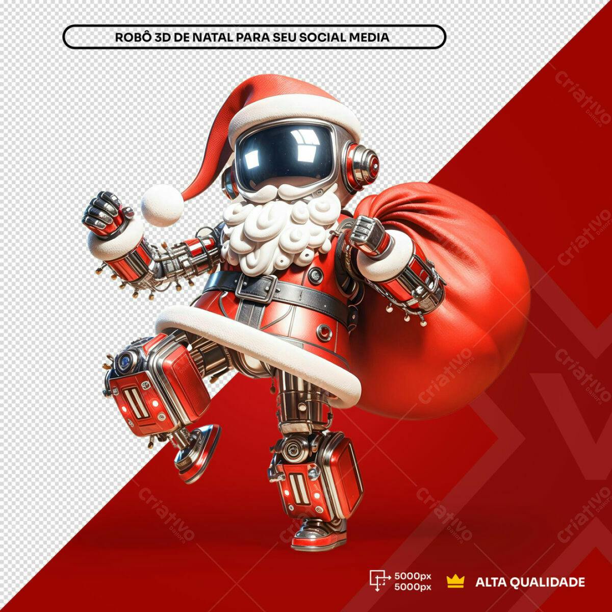 Robô Papai Noel Natalino PSD Editável
