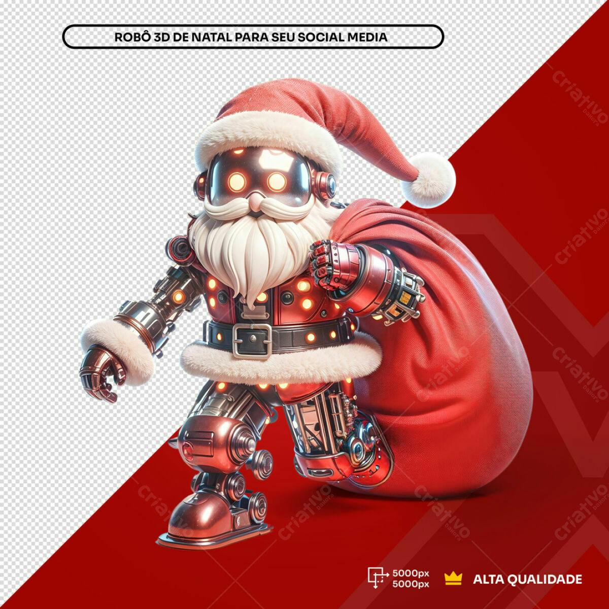 Robô Papai Noel Natalino PSD Editável