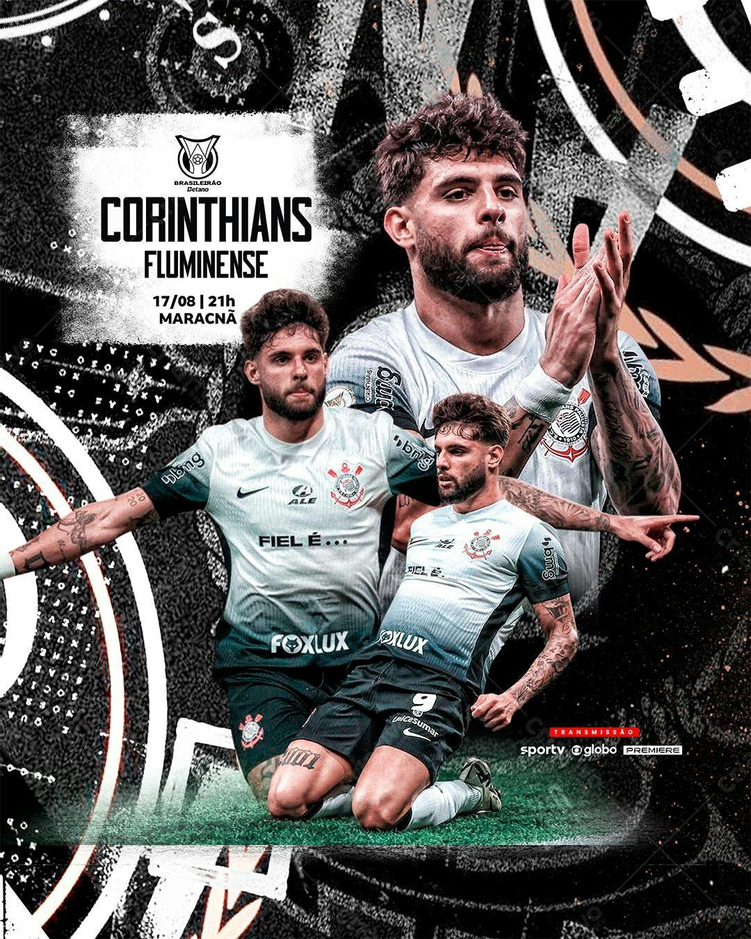 Flyer Corinthians x Fluminense PSD Editável