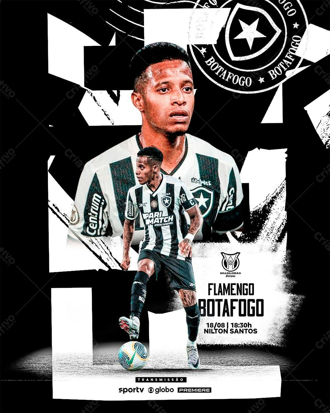 Flyer Flamengo x Botafogo PSD Editável