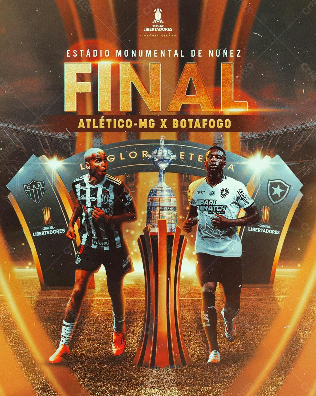 Flyer Final Atlético-MG x Botafogo PSD Editável