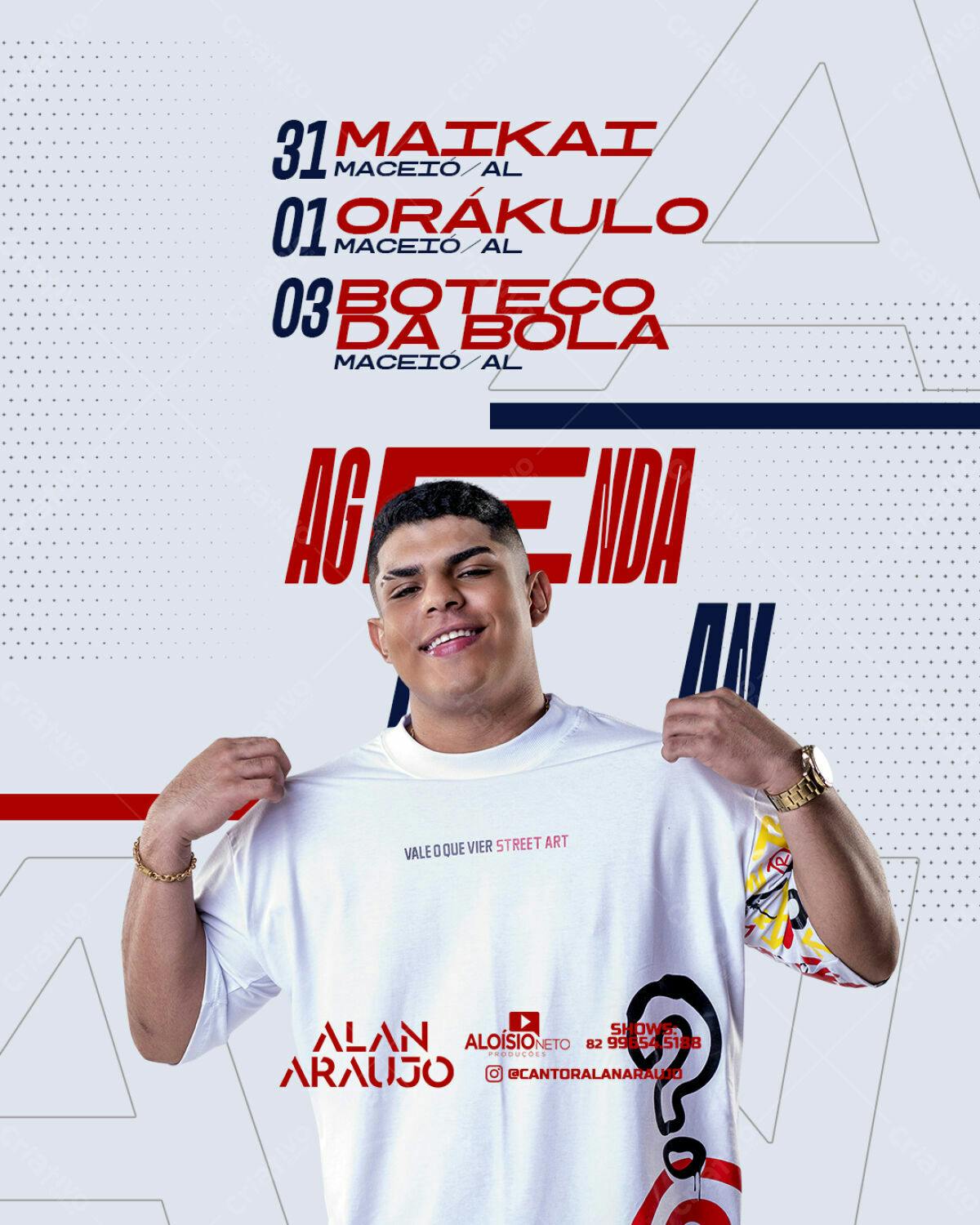 Flyer Agenda Shows Alan Araujo PSD Editável