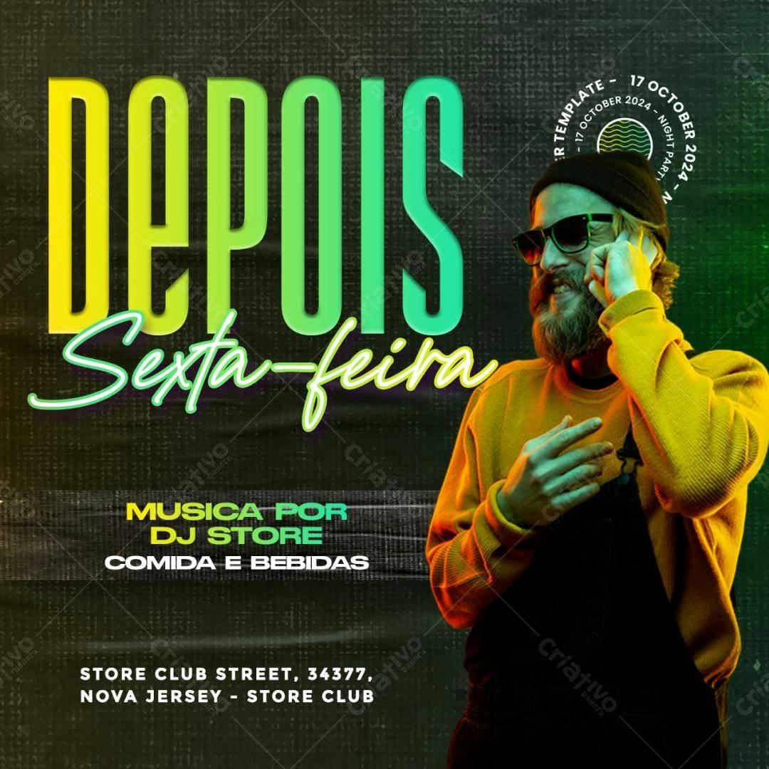 Flyer para Festa Depois da Sexta-feira PSD Editável