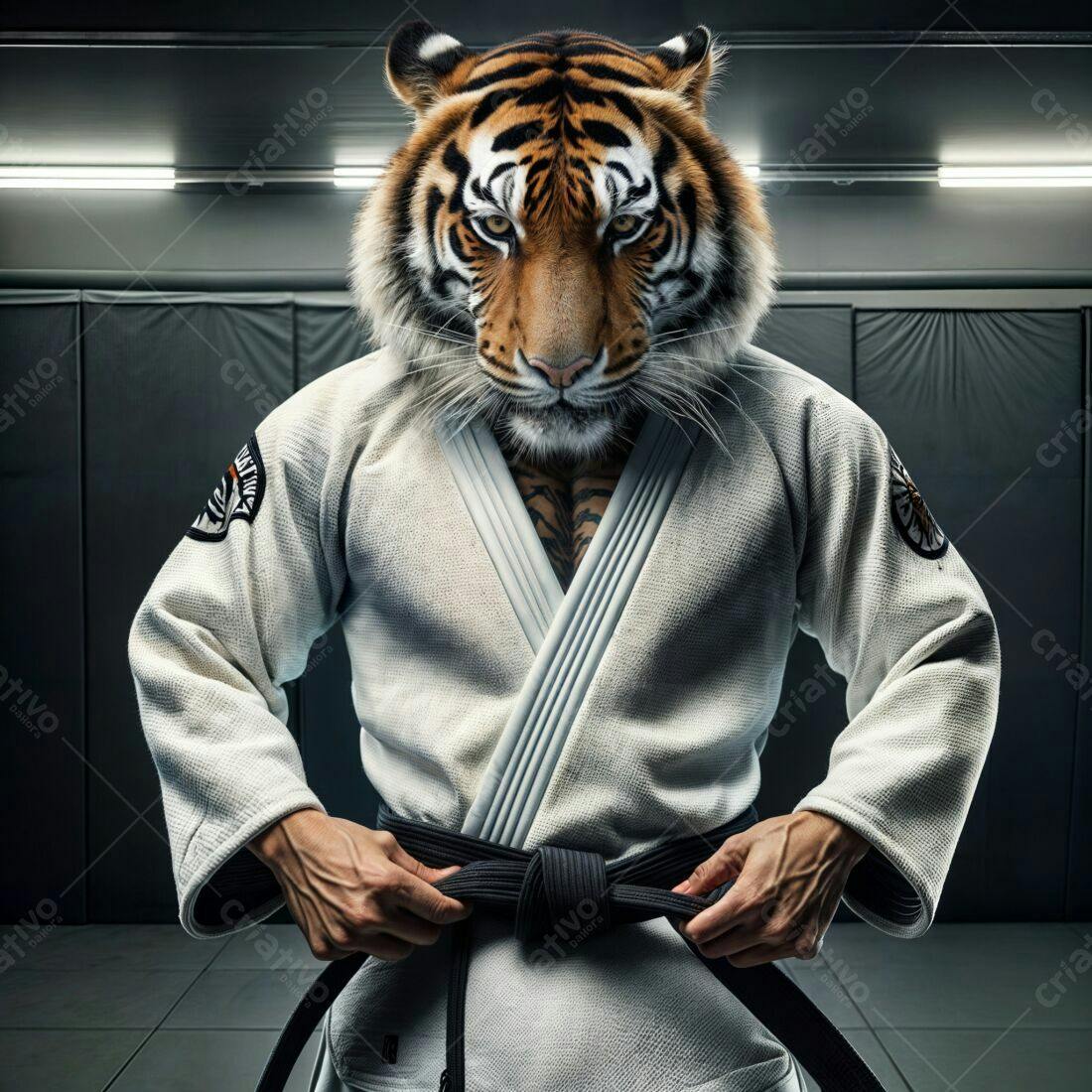 Tigre faixa-preta de Jiu-Jitsu