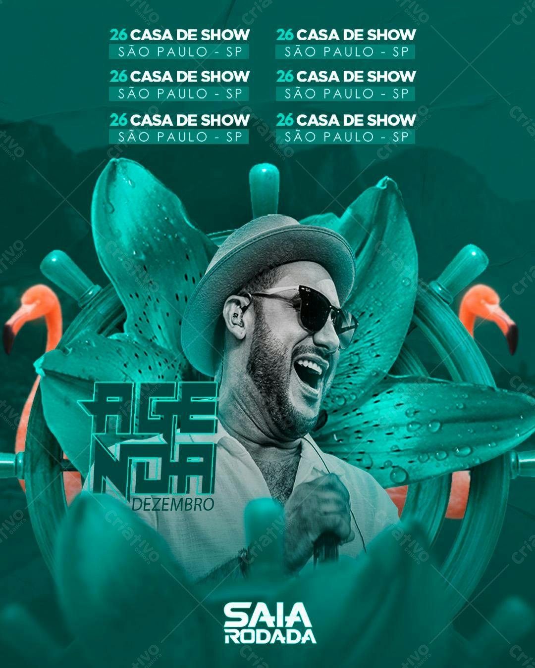 Flyer para Evento Saia Rodada em Dezembro PSD Editável