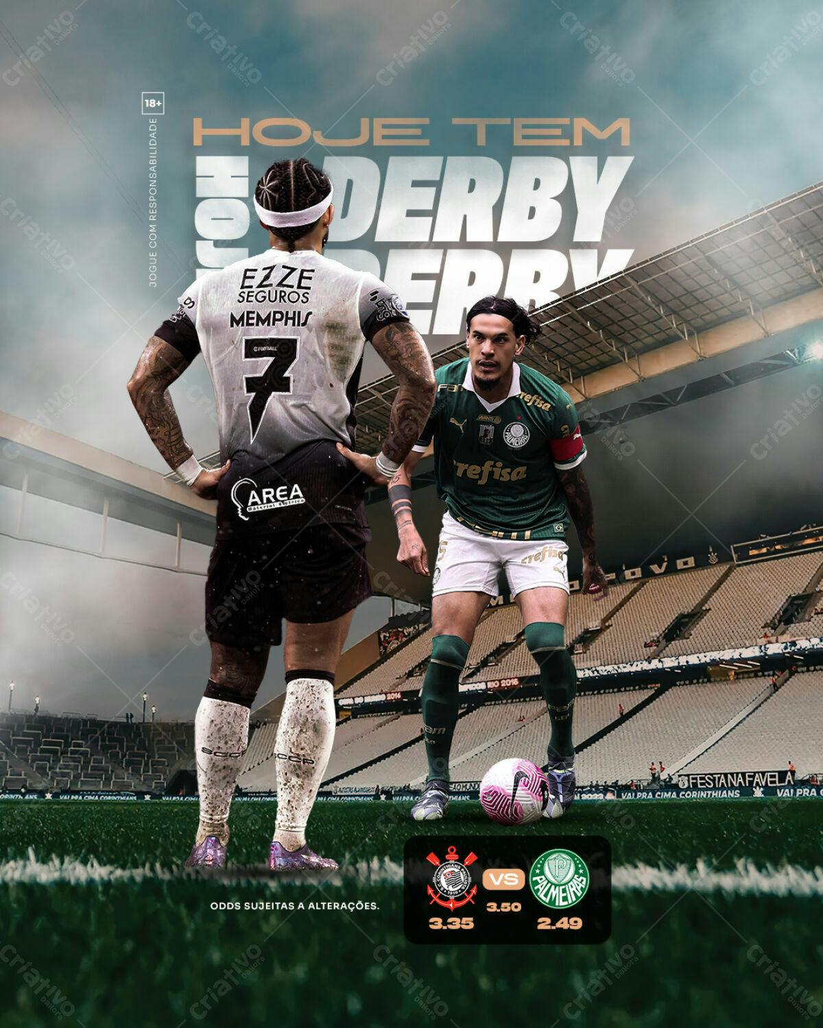 Flyer para Derby de Futebol PSD Editável