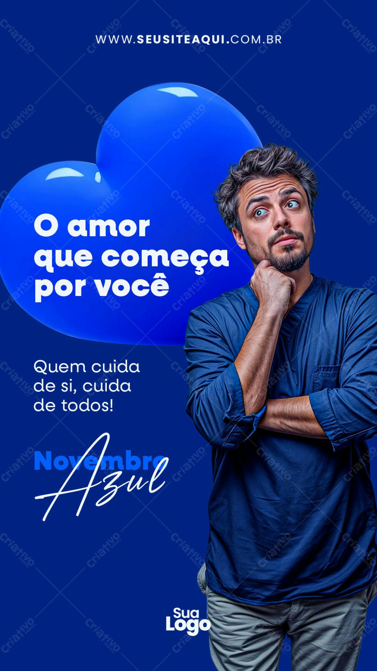 Flyer Novembro Azul PSD Editável