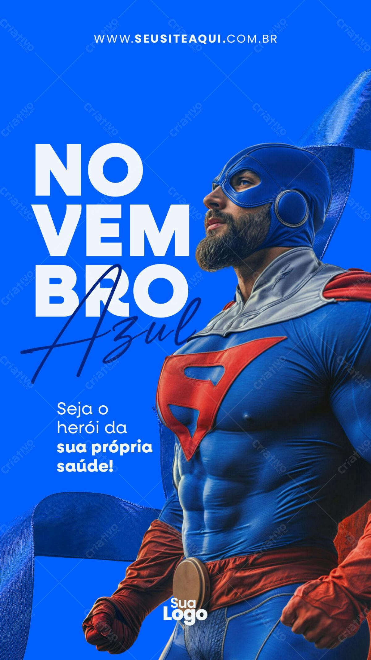 Flyer Novembro Azul PSD Editável