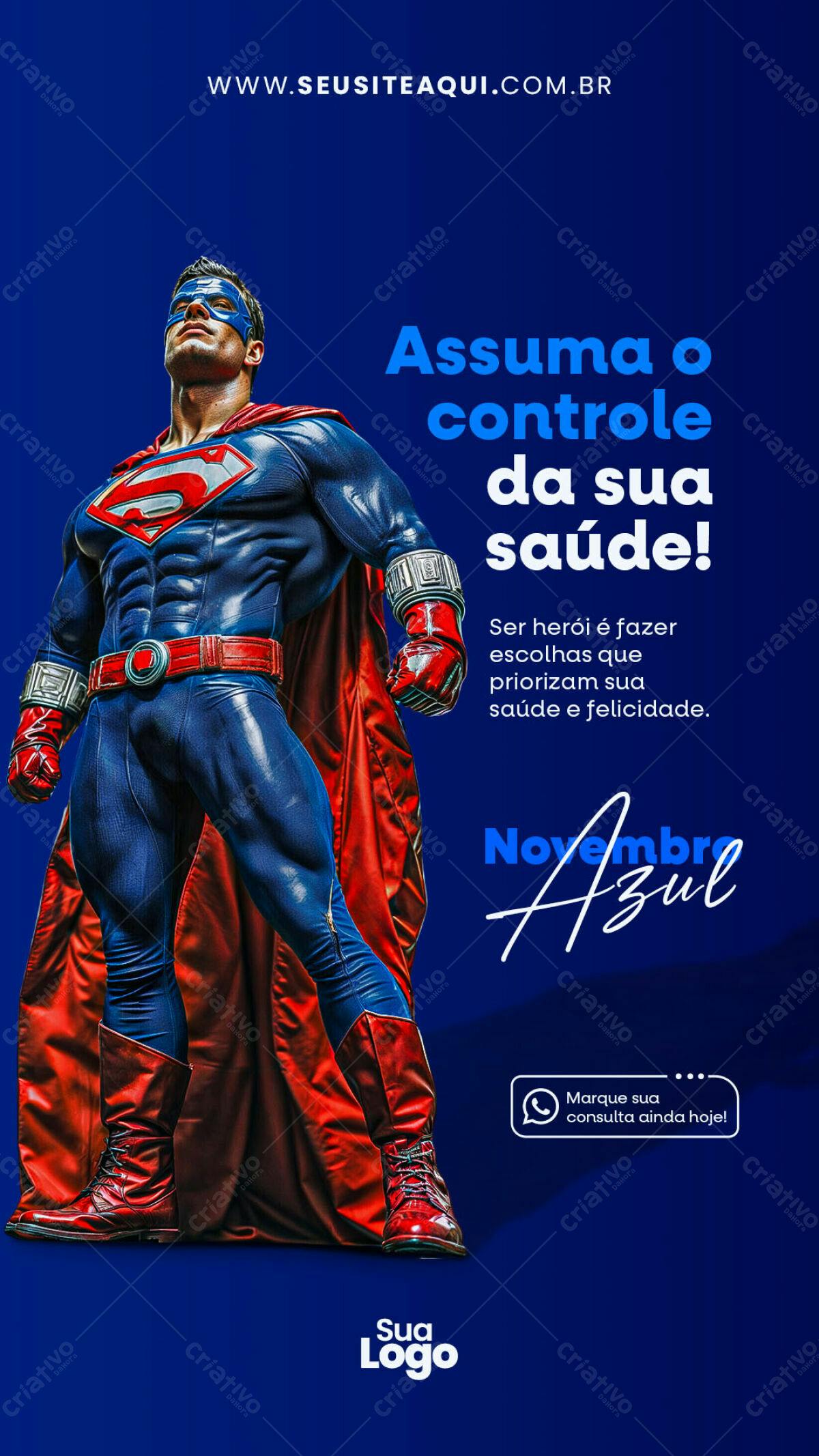 Flyer Novembro Azul PSD Editável