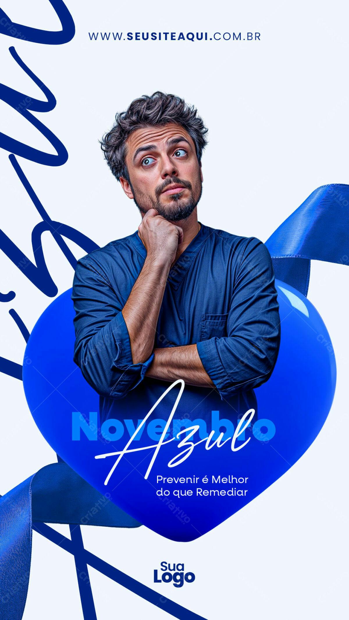 Flyer Novembro Azul PSD Editável