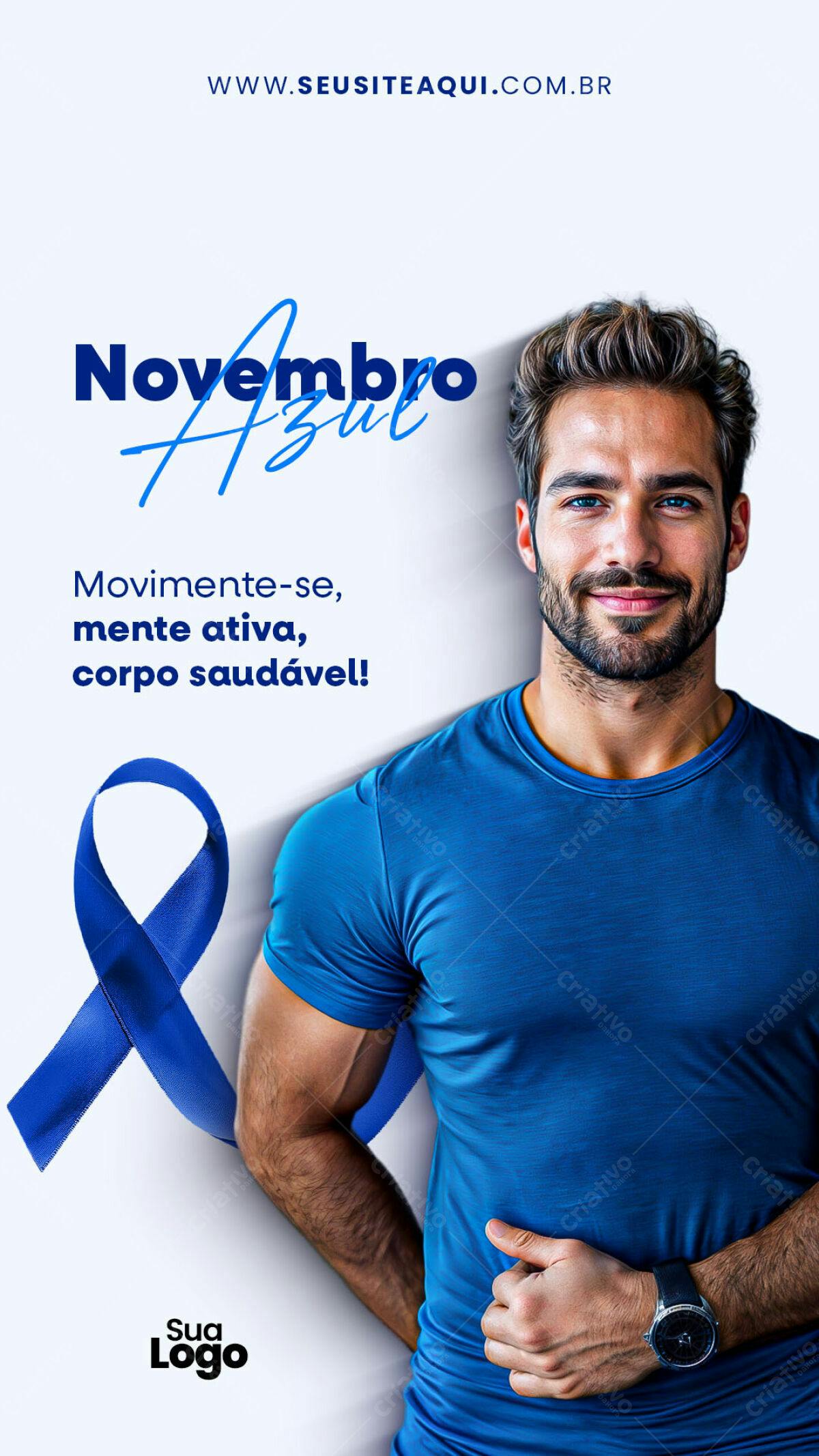 Flyer Novembro Azul PSD Editável