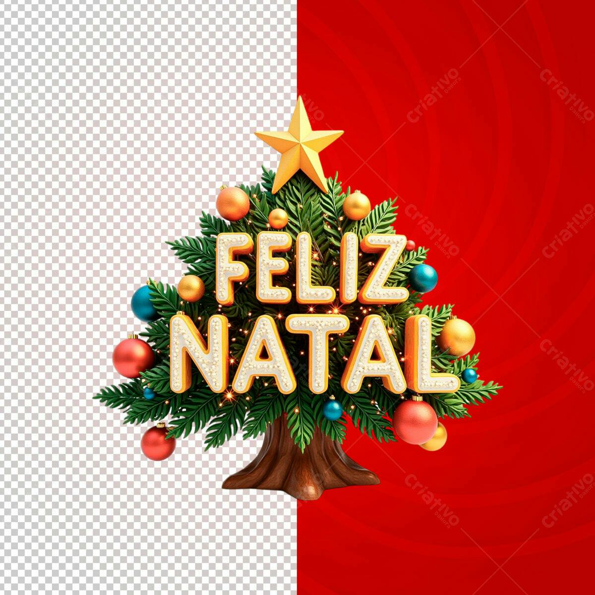 Arte Natalina Feliz Natal PSD Editável